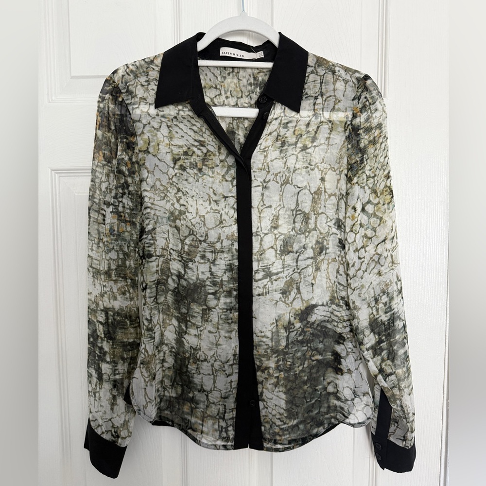 Karen Millen Silk Sheer Shirt